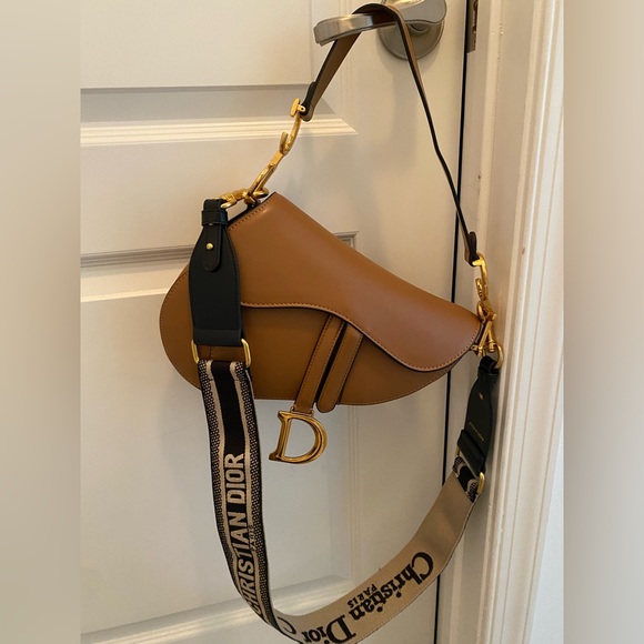 Bags Christian Dior Tan Saddle Bag With Strap Poshmark